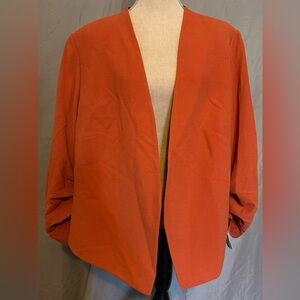 Vibrant Orange Blazer with Soft Texture